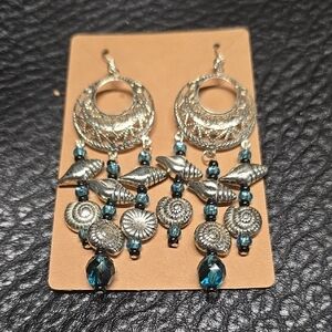 Elegant Silver and Blue Dangle Earrings